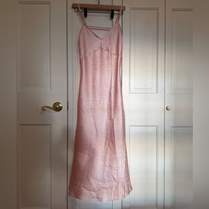Free People Pink Satin Slip Dress